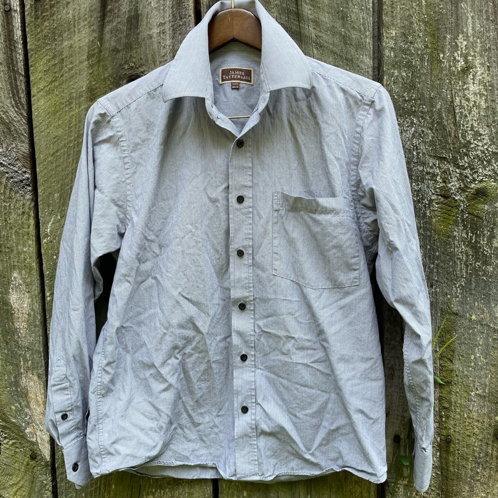 James Tattersall Striped Dress Shirt Size S